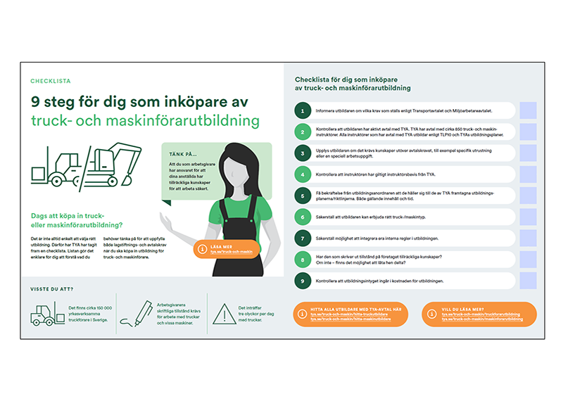 Checklista för truckutbildning.