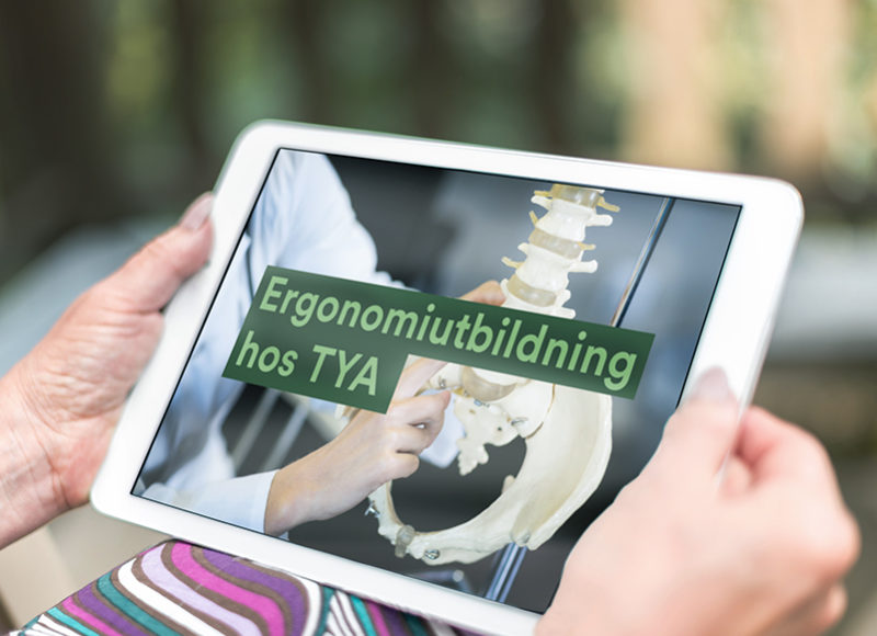 Female hands holding a tablet with e-learning concept